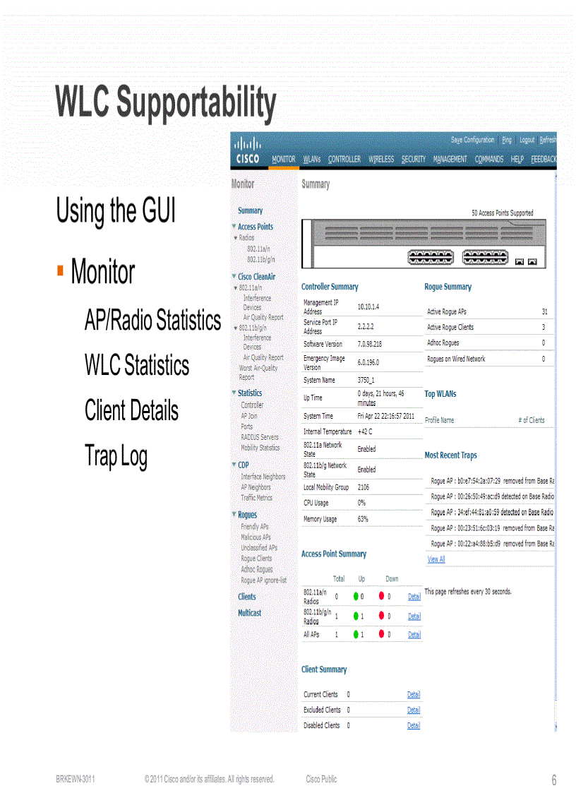 image for page Troubleshooting Wireless LANs with Centralized Controllers