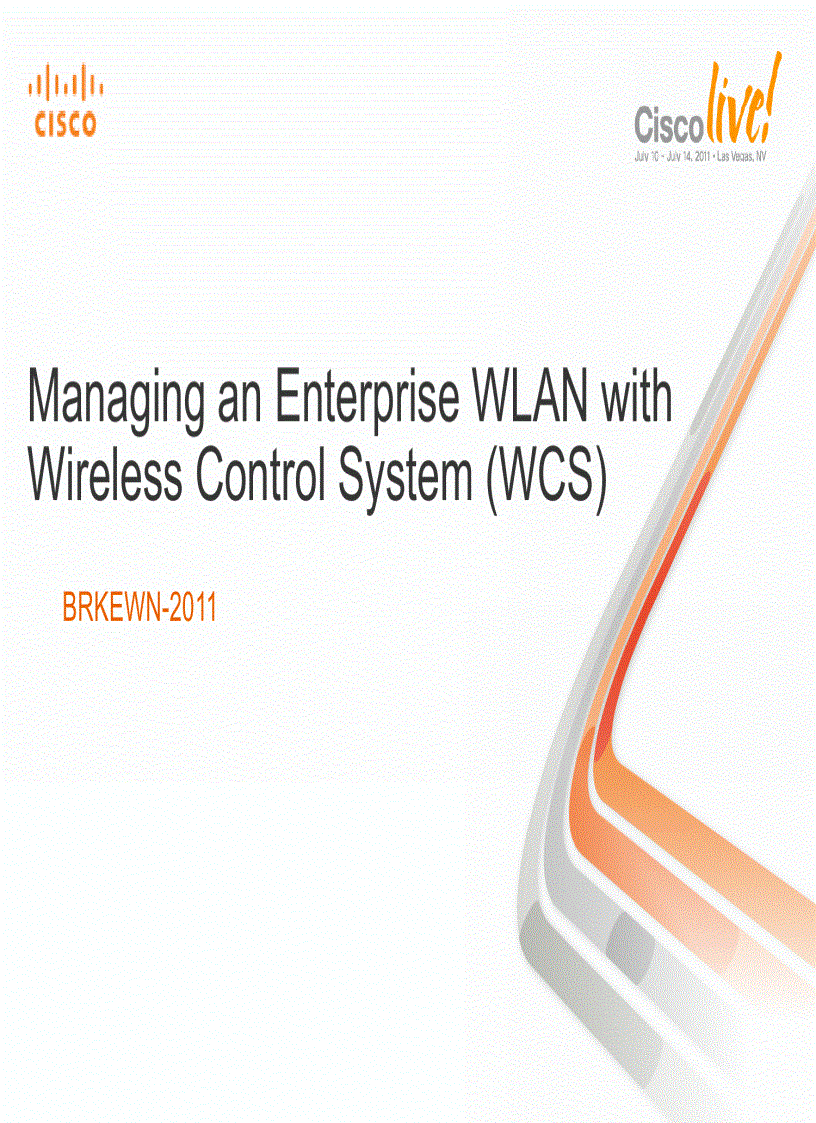 image for page Managing an Enterprise WLAN with Wireless Control System WCS