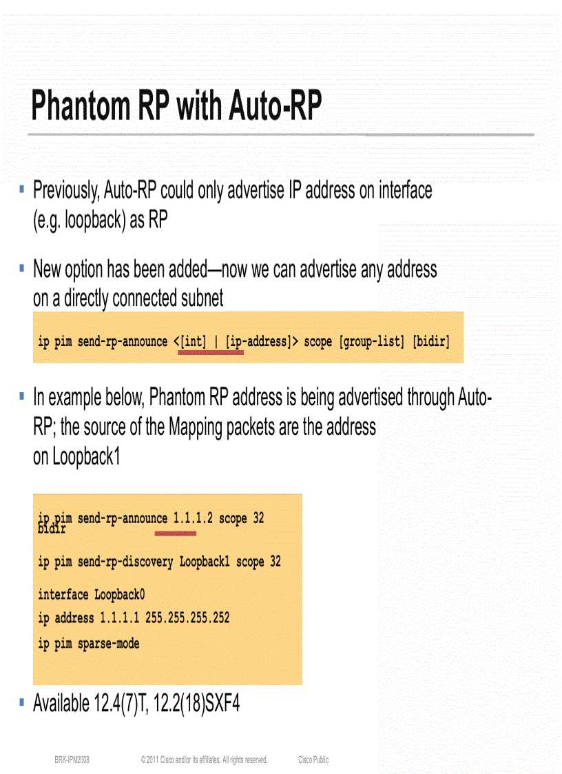 image for page Advanced Topics in IP Multicast Deployment BRKIPM 2008