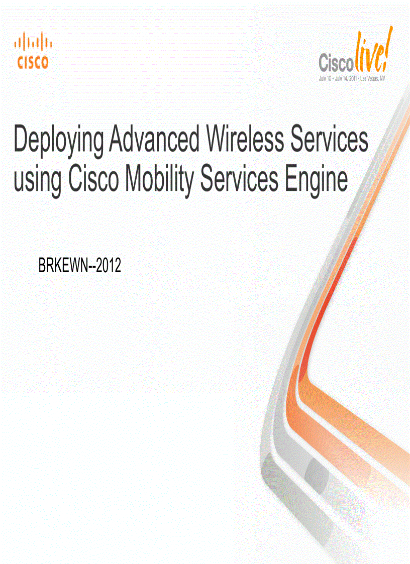 image for page Deploying Advanced Wireless Services using Cisco Mobility Services Engine