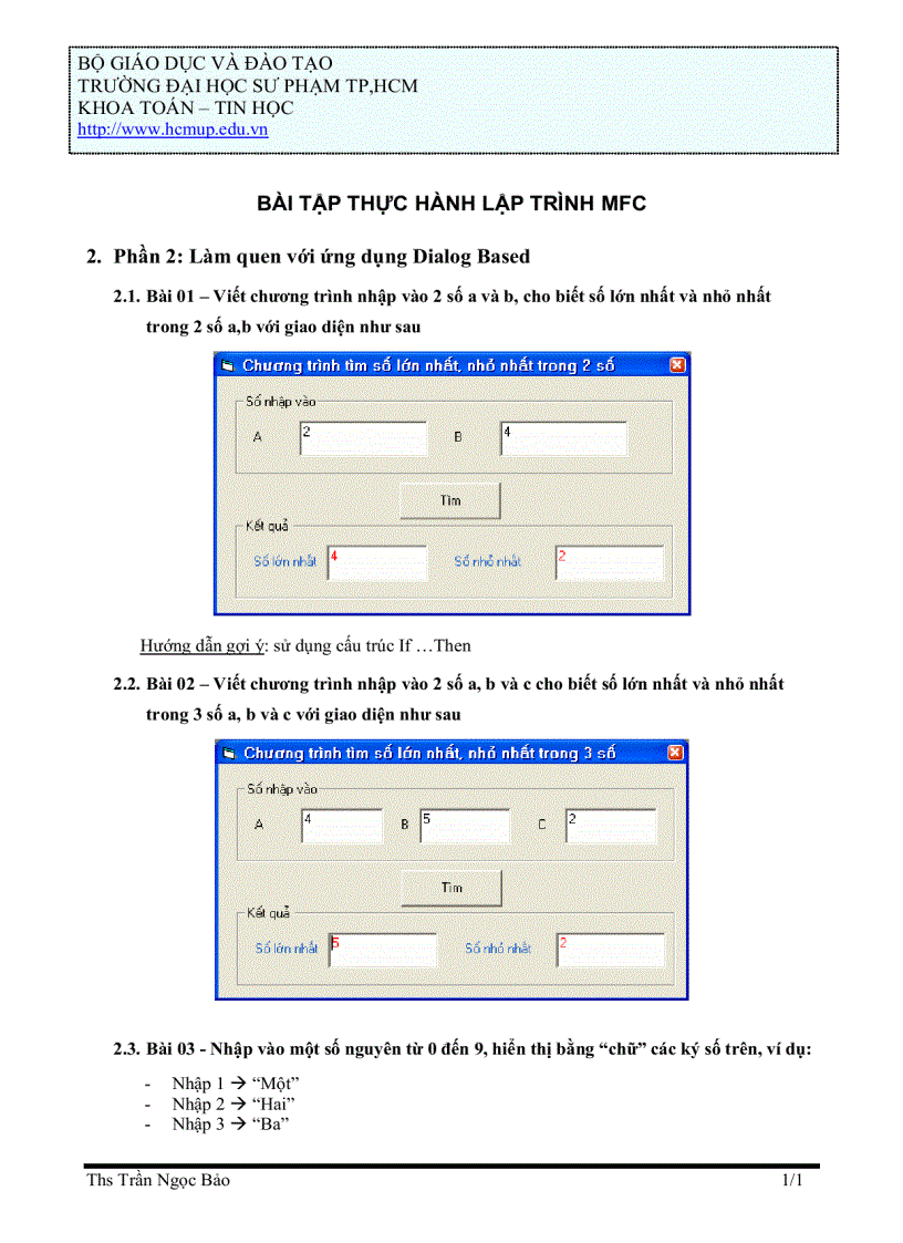 image for page Bài tập thực hành lập trình mfc