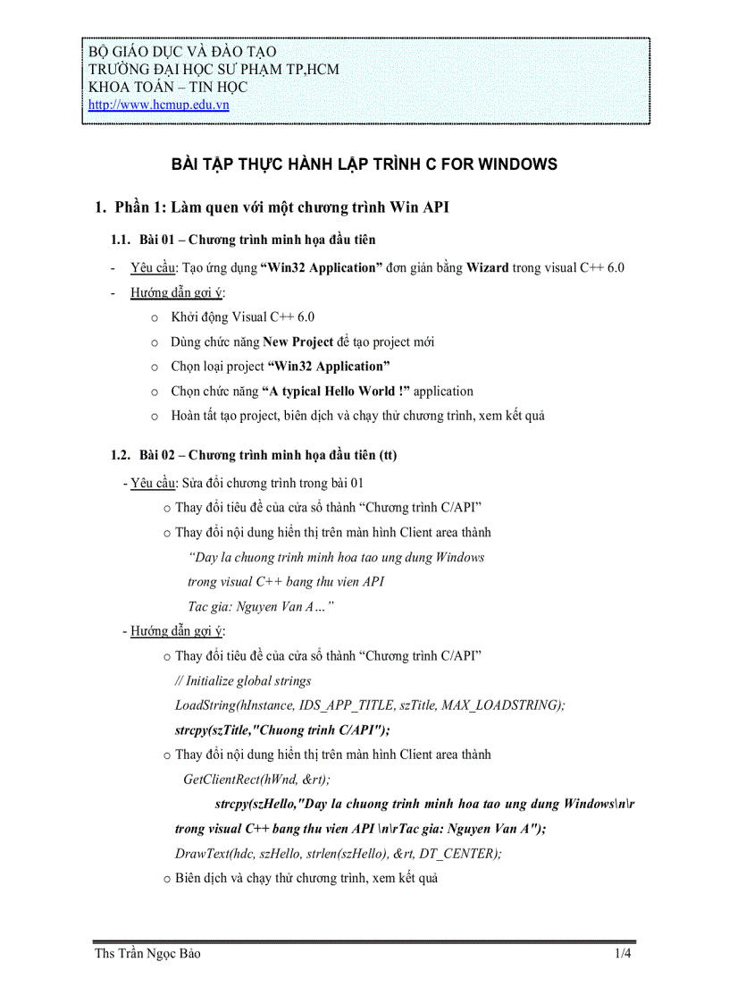 image for page Bài tập thực hành lập trình c for windows