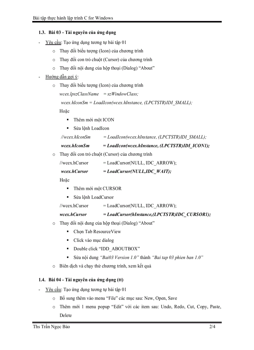 image for page Bài tập thực hành lập trình c for windows