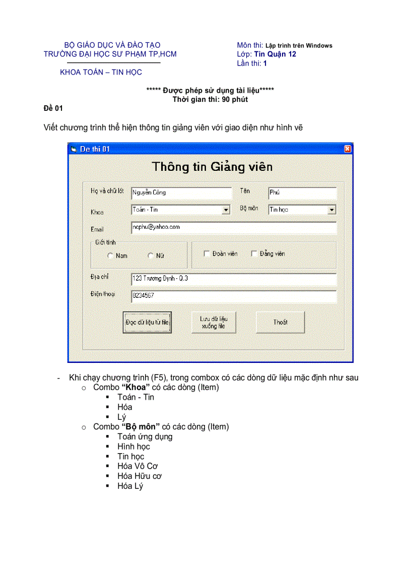 image for page Môn thi Lập trình trên Windows đề 2