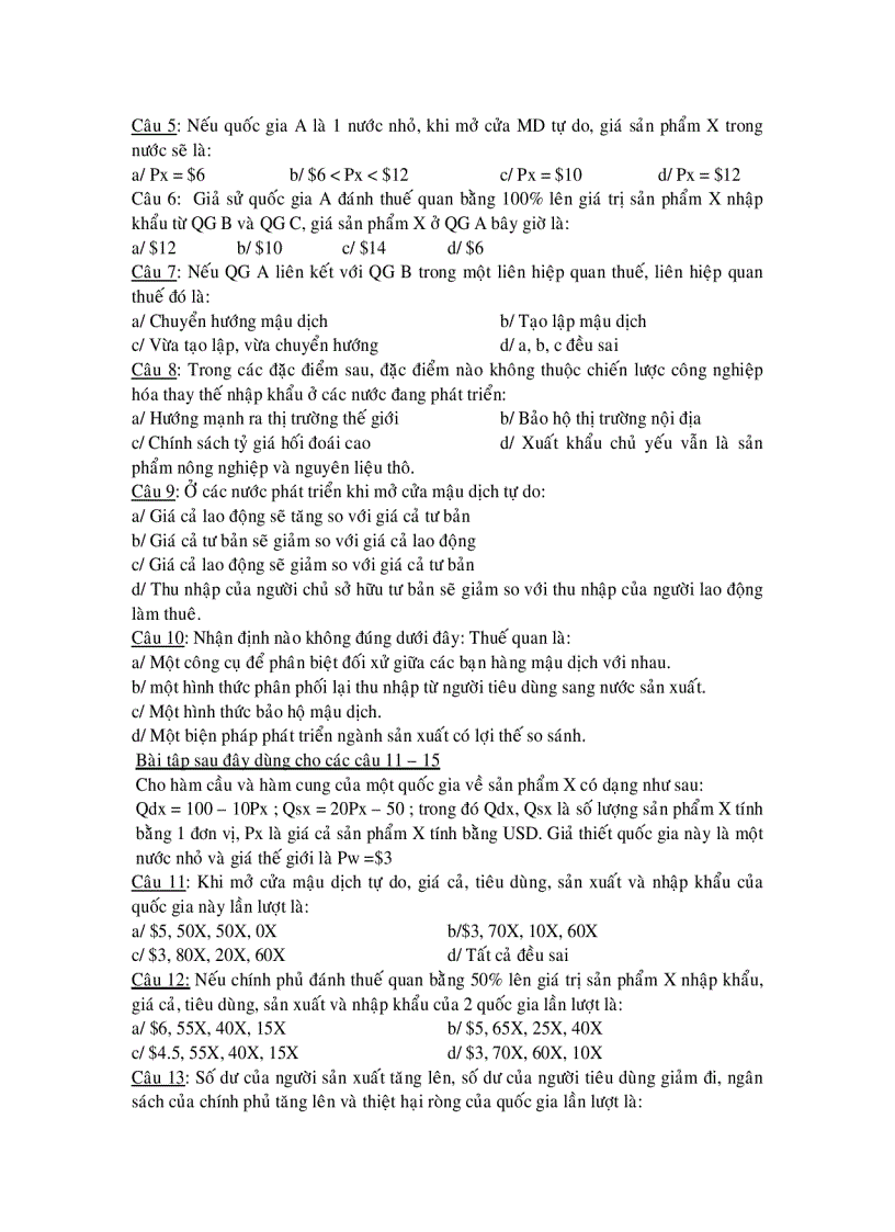 image for page Đề thi kinh tế học quốc tế ĐHQGTPHCM