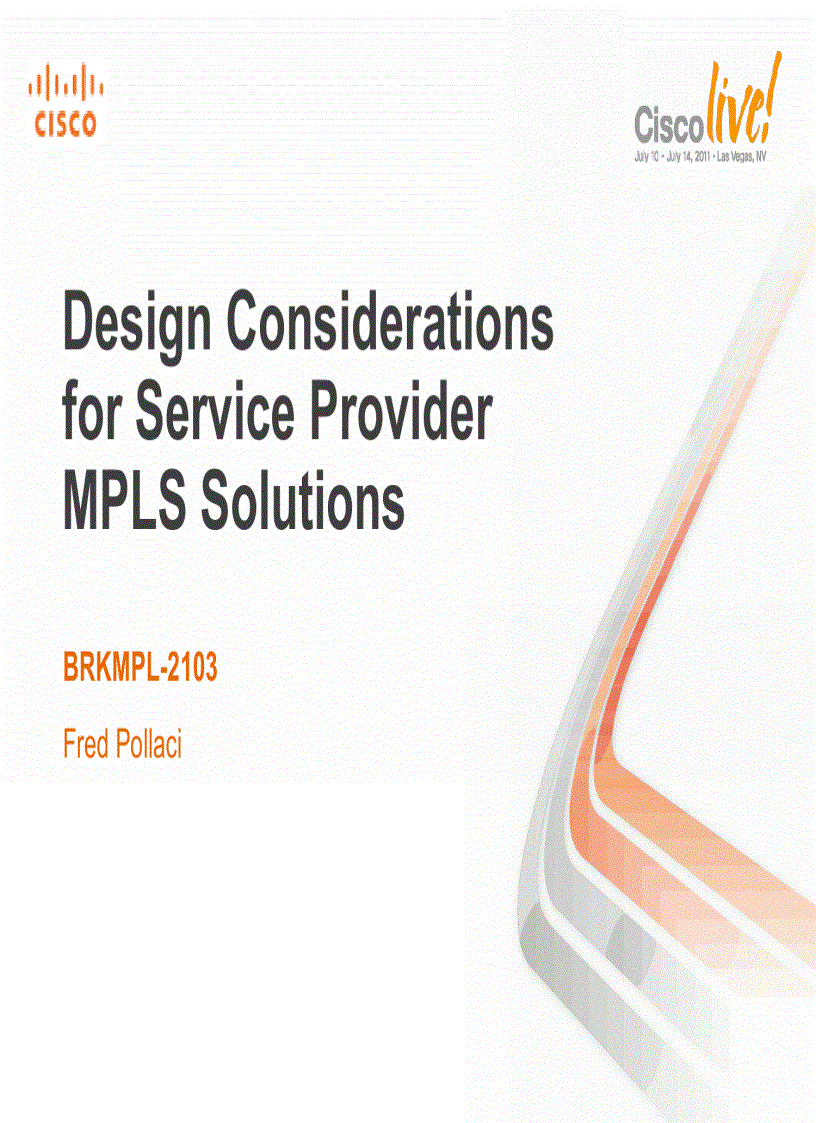 image for page Design Considerations for Service Provider MPLS Solutions