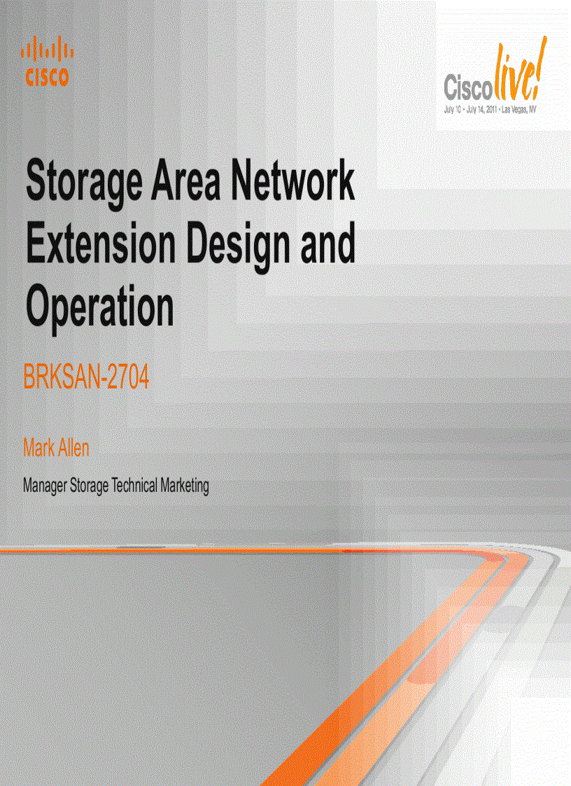 image for page Storage Area Network Extension Design and Operation