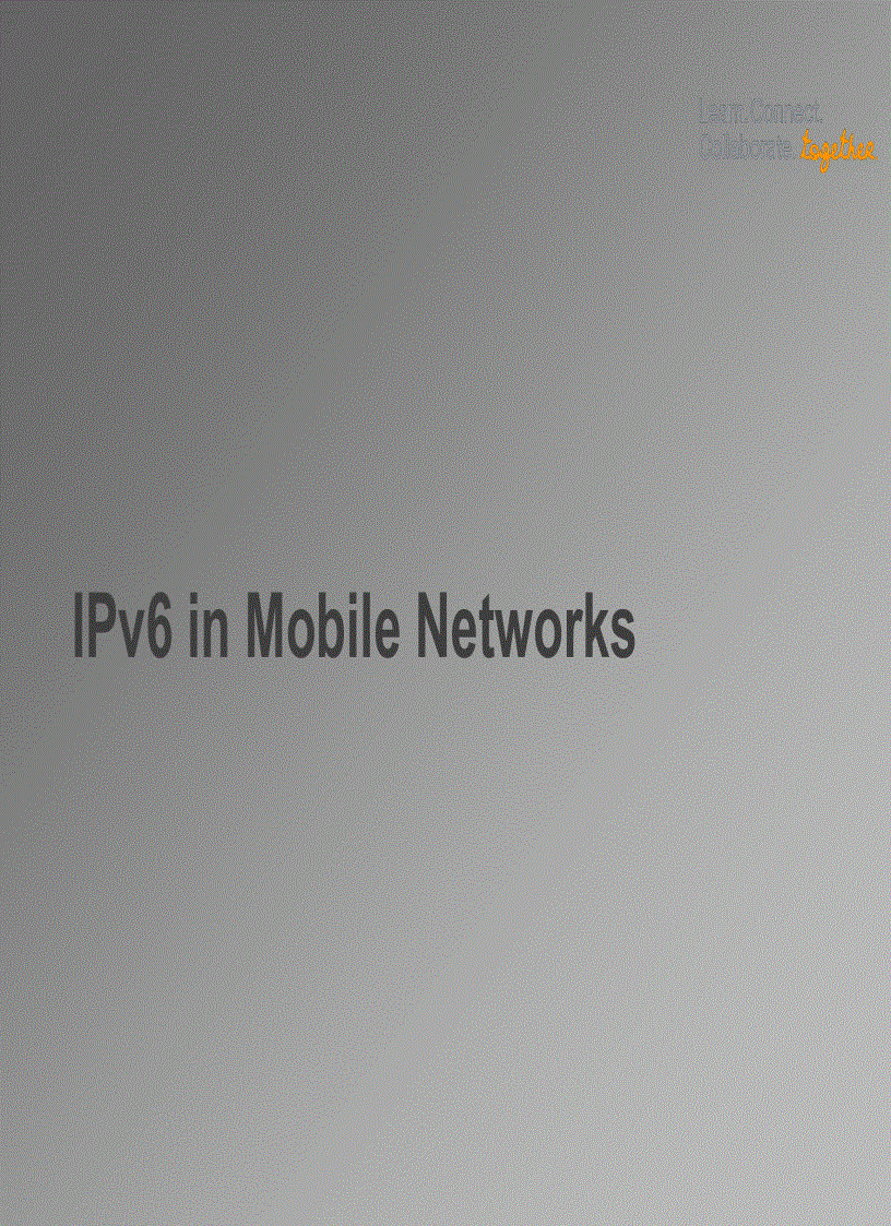 image for page IPv4 Exhaustion and IPv6 Transition in Mobile Networks