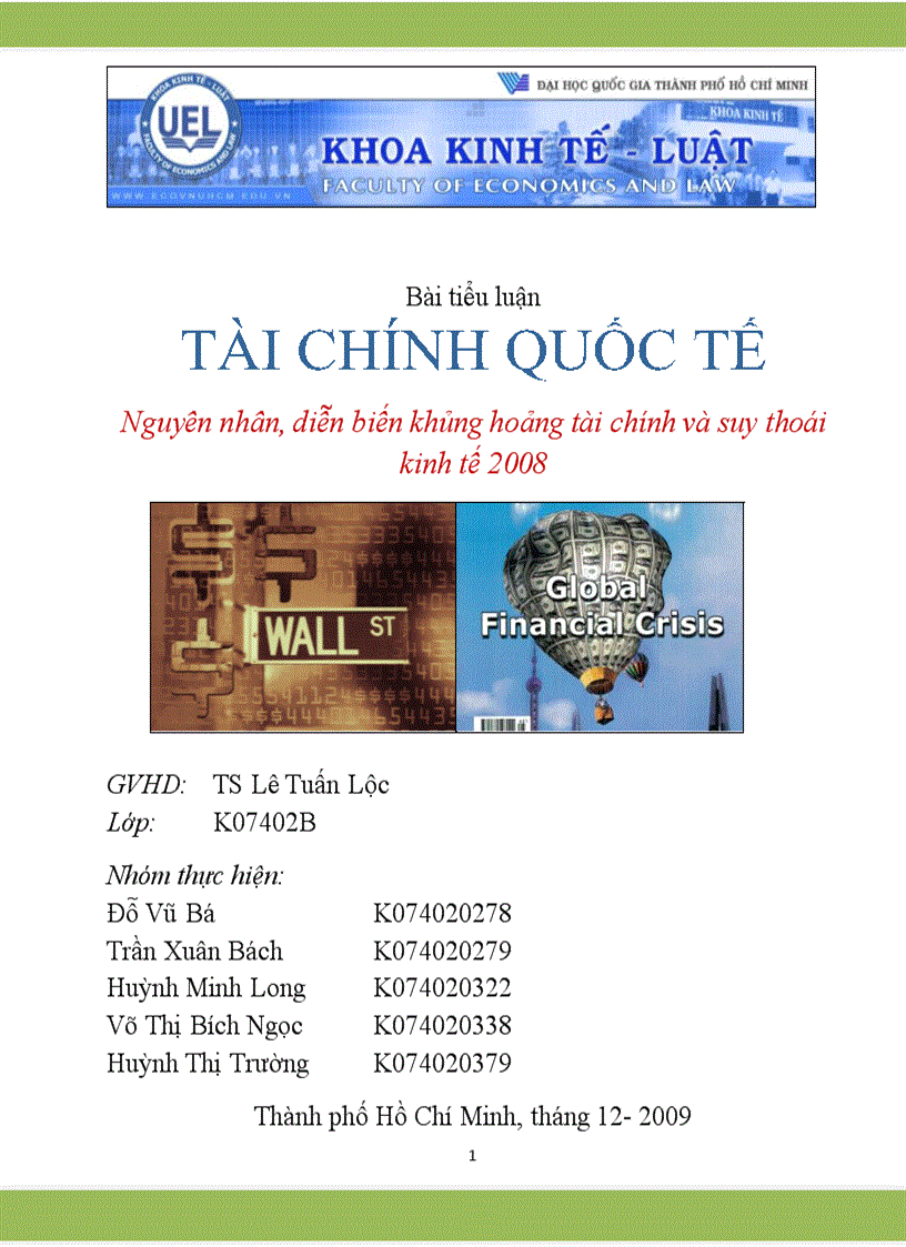 image for page Tiểu luận Nguyên nhân diễn biến khủng hoảng tài chính và suy thoái kinh tế 2008