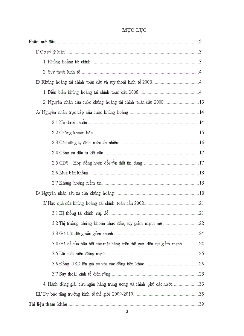 image for page Tiểu luận Nguyên nhân diễn biến khủng hoảng tài chính và suy thoái kinh tế 2008