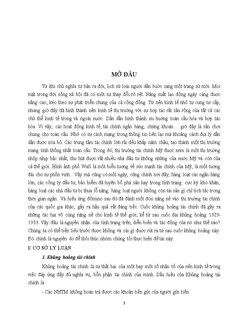 image for page Tiểu luận Nguyên nhân diễn biến khủng hoảng tài chính và suy thoái kinh tế 2008