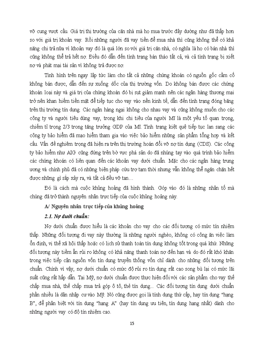 image for page Tiểu luận Nguyên nhân diễn biến khủng hoảng tài chính và suy thoái kinh tế 2008