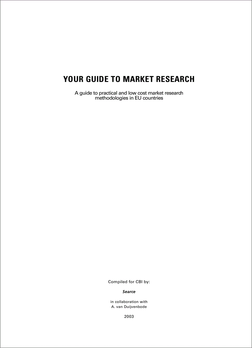 Ebook YOUR GUIDE TO MARKET RESEARCH