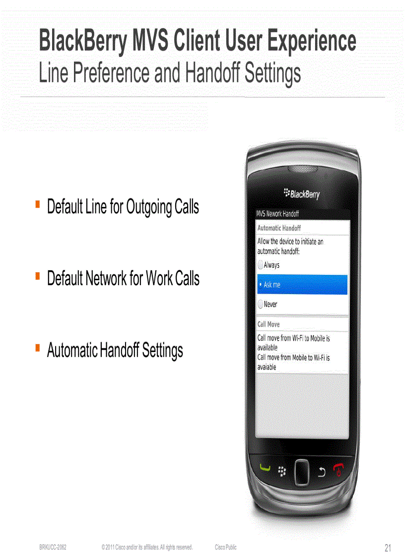 image for page Enabling Mobile Workers with BlackBerry Mobile Voice System Integration to Cisco Unified Communications Manager