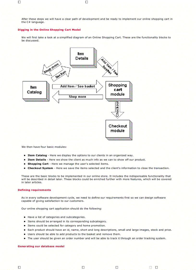 image for page Building an Online Shopping Cart using C and ASP NET