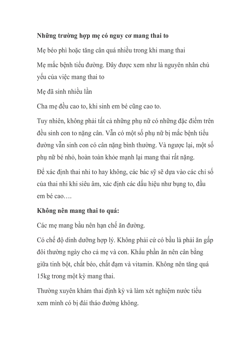 image for page Thai nhi to chưa hẳn đã tốt