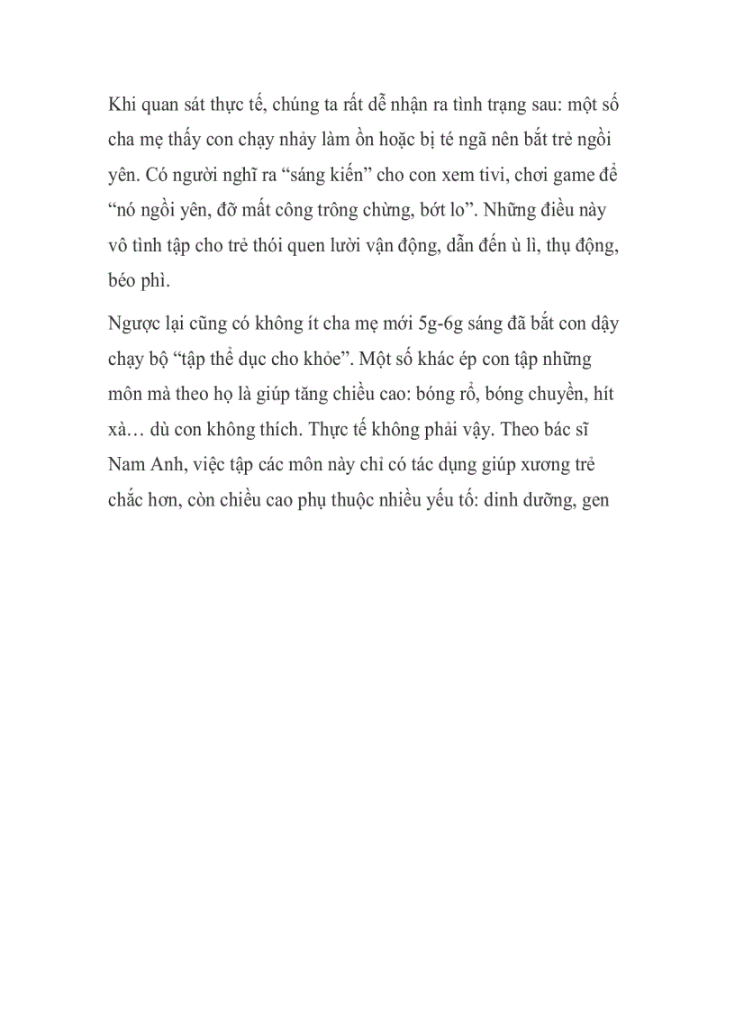 image for page Những lưu ý khi cho trẻ chơi thể thao