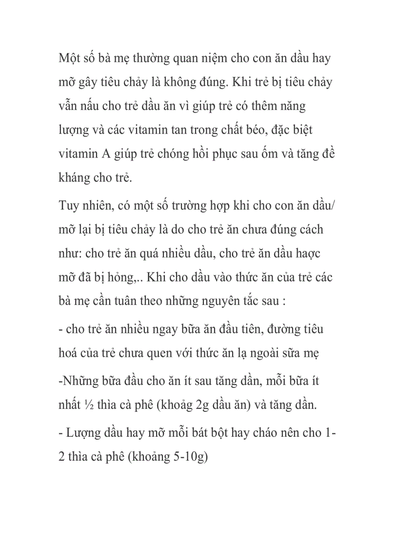 image for page Nên thêm dầu ăn vào thức ăn của trẻ