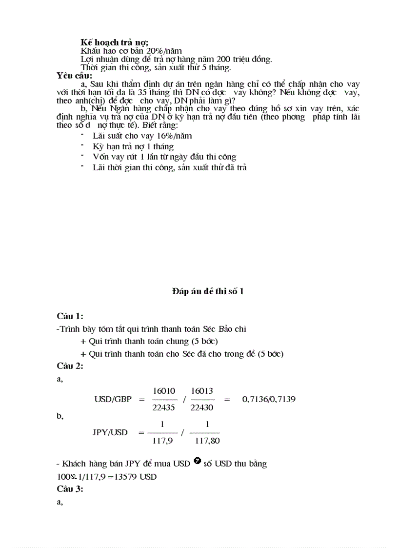 image for page Đề thi Nghiệp vụ ngân hàng thương mại 1