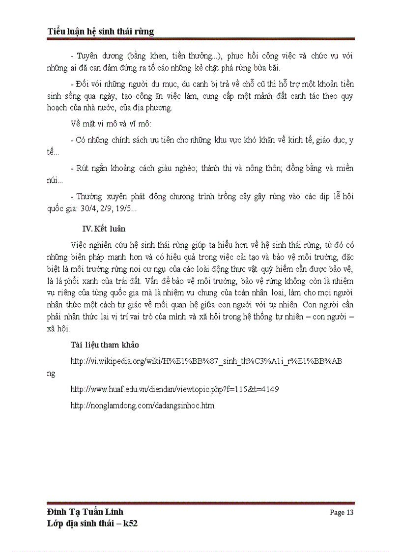 image for page Tiểu luận hệ sinh thái rừng ở Việt Nam