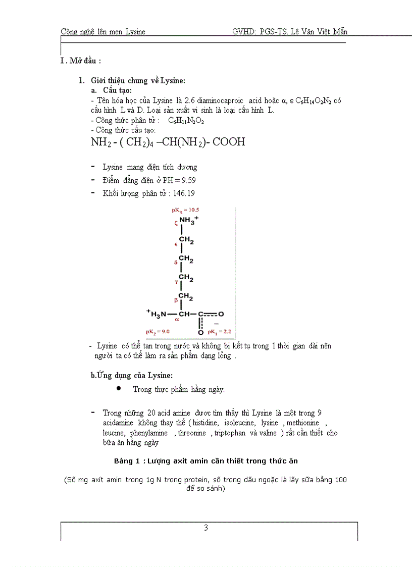 Công nghệ sản xuất Lysine