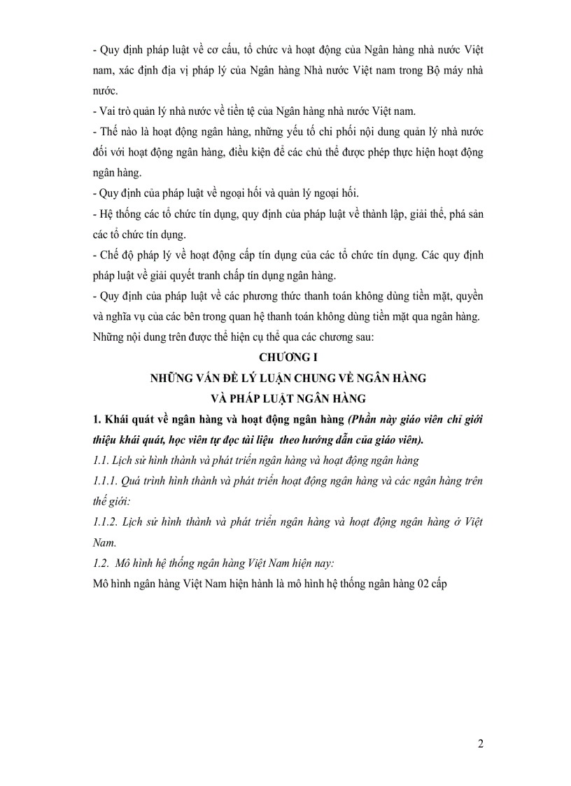 image for page Đề cương môn học luật ngân hàng