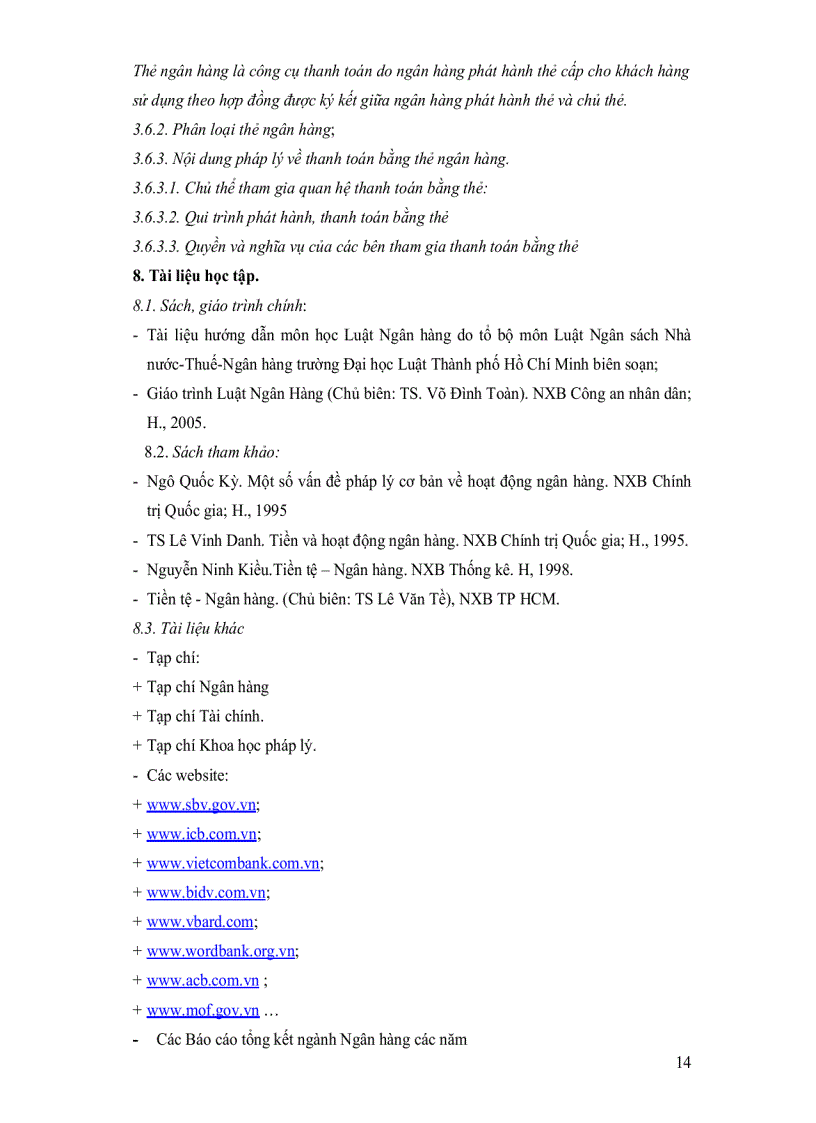 image for page Đề cương môn học luật ngân hàng