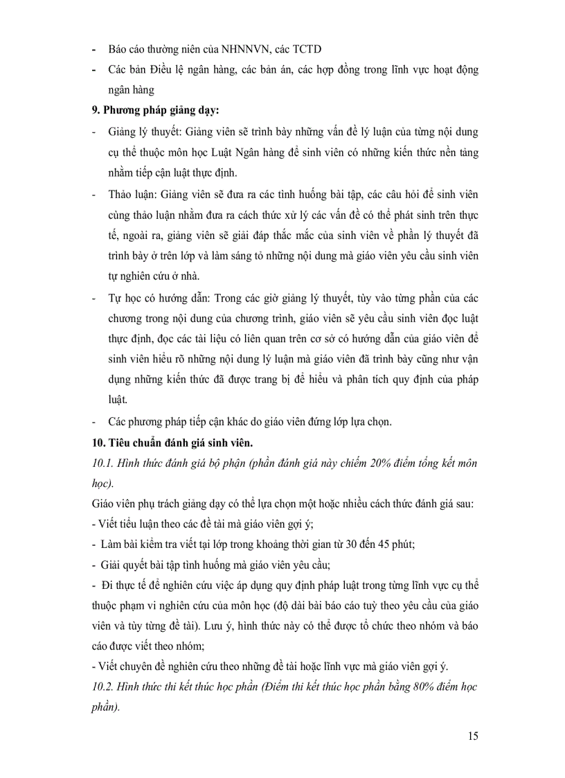 image for page Đề cương môn học luật ngân hàng