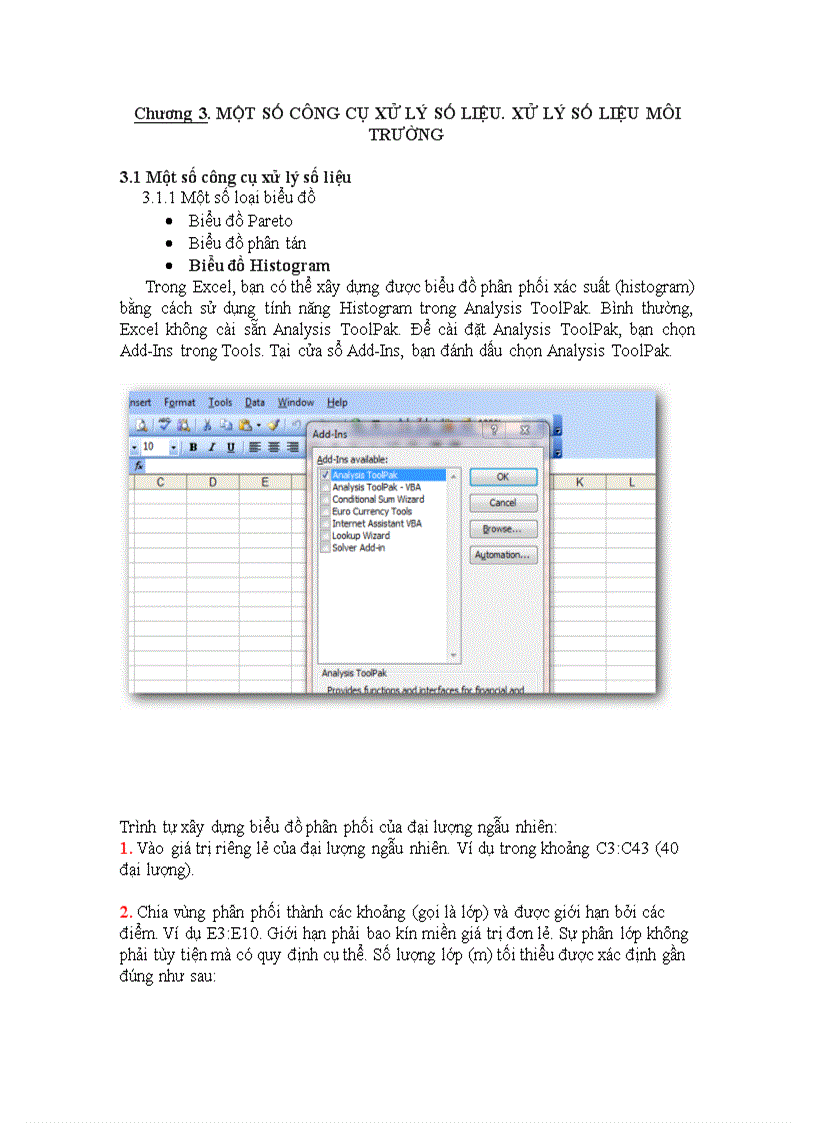 image for page Một số công cụ xử lý số liệu Xử lý số liệu môi trường