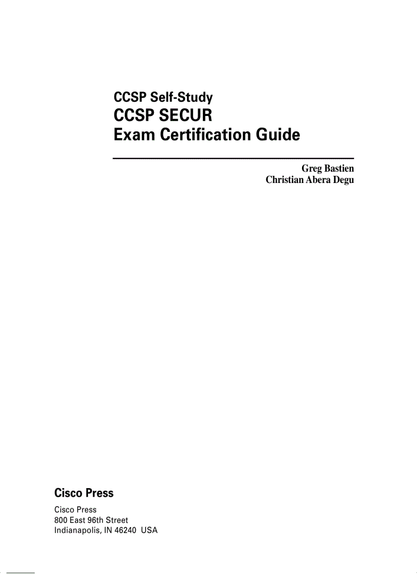 image for page CCSP Self Study CCSP SECUR Exam Certification Guide