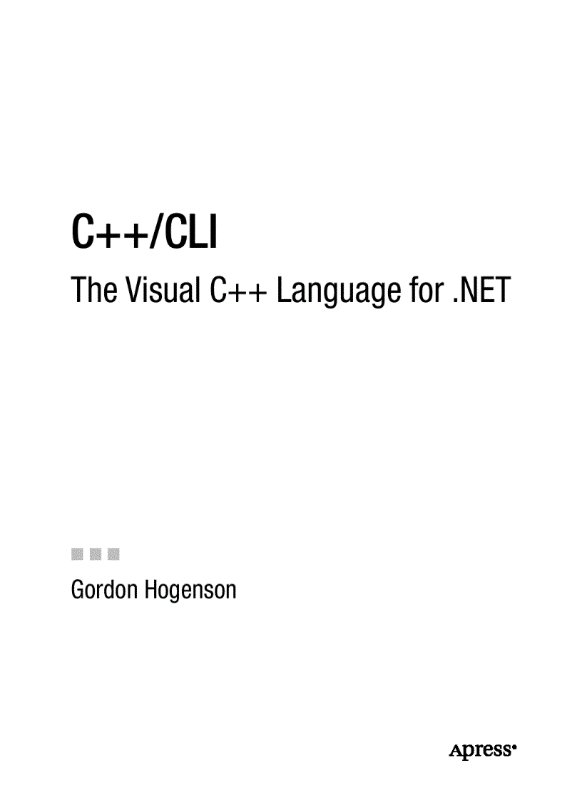 image for page C CLI The Visual C Language for NET