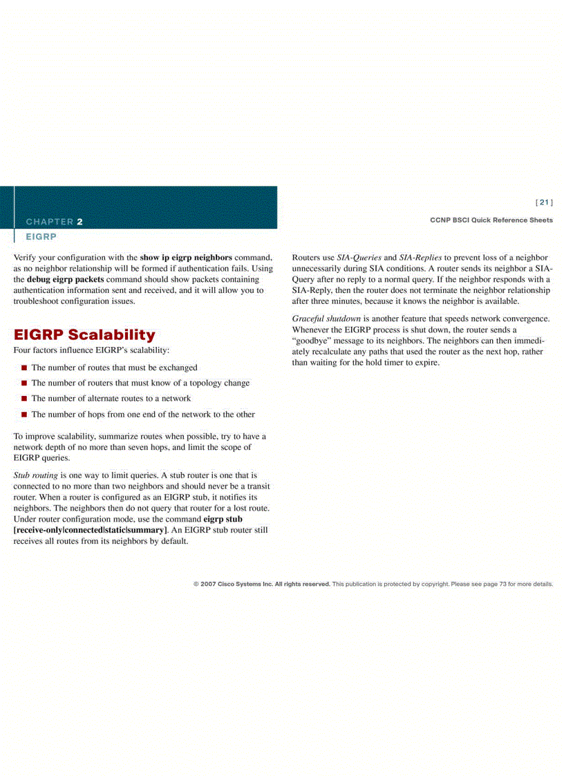 image for page CCNP BSCI Quick Reference Sheet