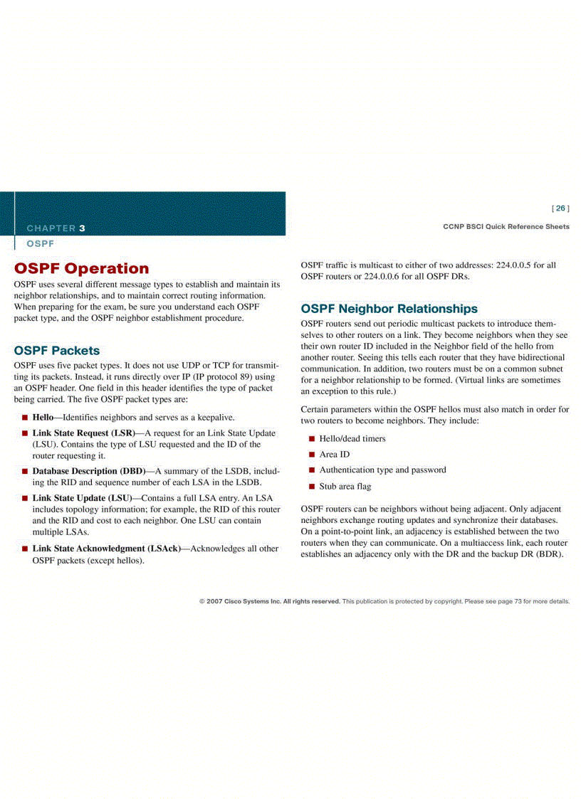image for page CCNP BSCI Quick Reference Sheet