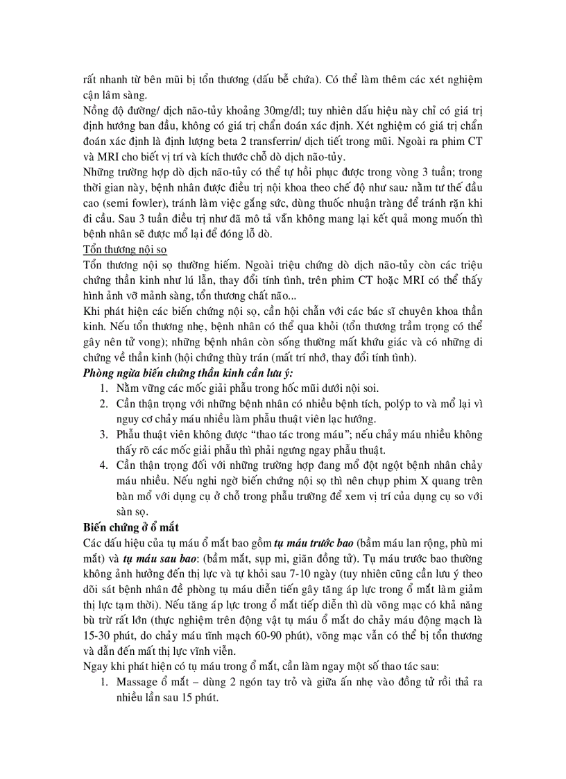 image for page Biến chứng của phẫu thuật nội soi mũi xoang