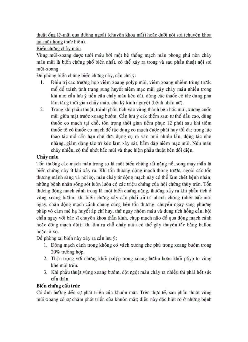 image for page Biến chứng của phẫu thuật nội soi mũi xoang