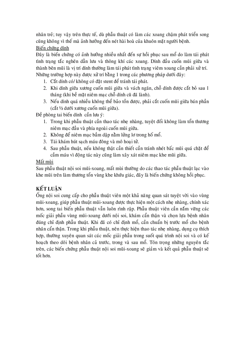 image for page Biến chứng của phẫu thuật nội soi mũi xoang