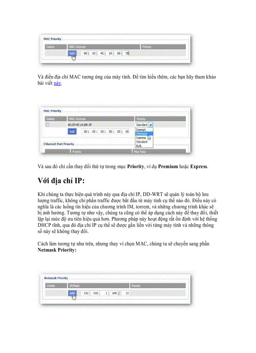 image for page Thay đổi lưu lượng traffic qua chế độ ưu tiên với DD WRT
