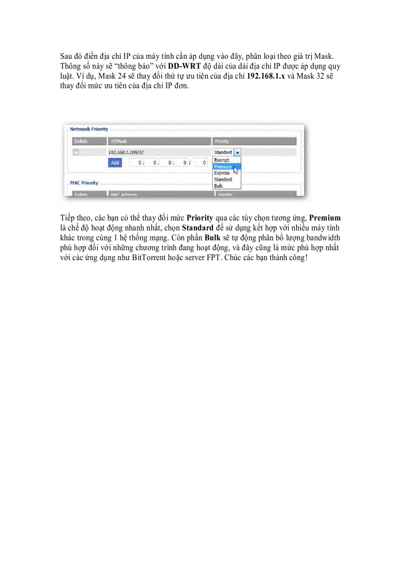 image for page Thay đổi lưu lượng traffic qua chế độ ưu tiên với DD WRT
