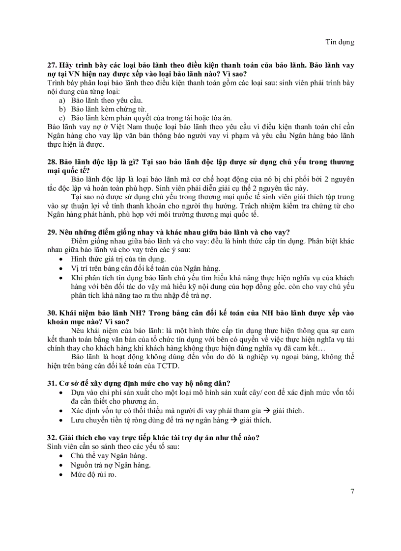 image for page Câu hỏi lý thuyết và vấn đáp môn tín dụng ngân hàng