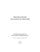 Principles for the management of credit risk