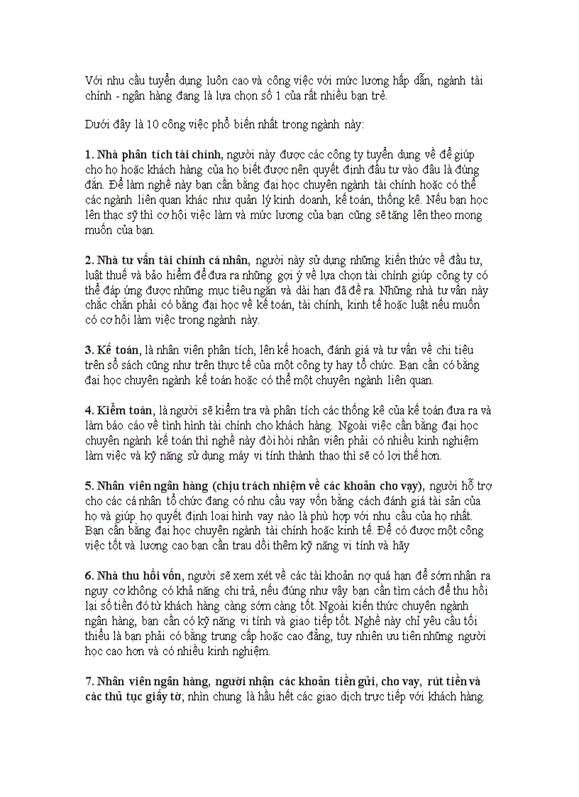 image for page Đôi nét về ngành học tài chính ngân hàng