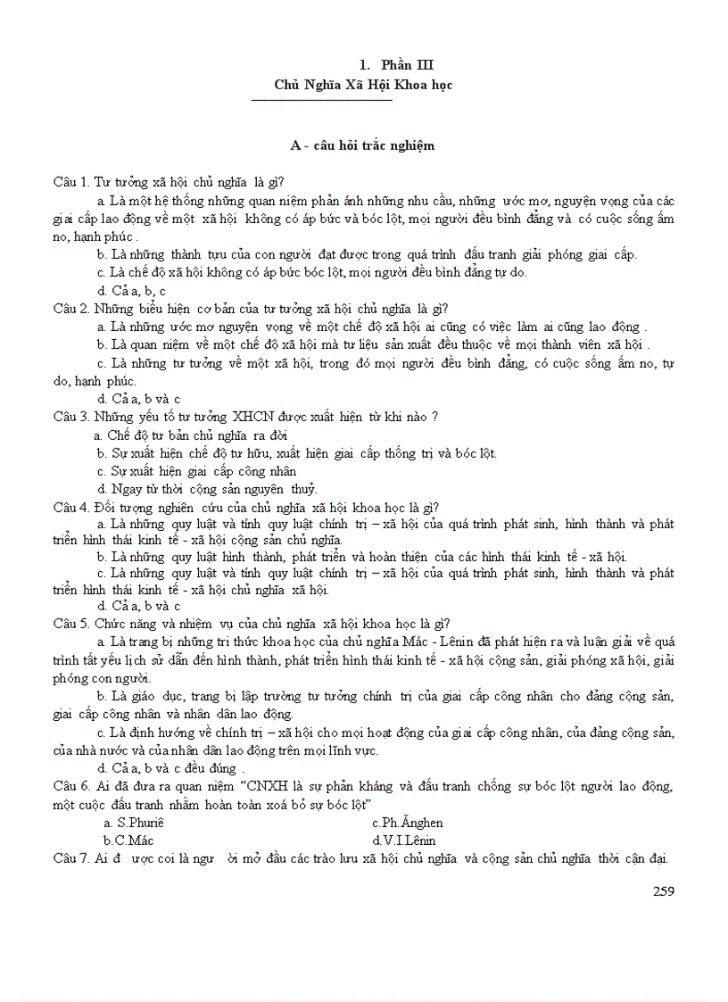 image for page Hệ thống các câu hỏi trắc nghiệm hay của môn CNXH KHOA HỌC tài liệu để dành cho các ban trong kì thi olympics hay trong các giúp các bạn SV thi tôt môn này trong kì thi học kì sắp tới có đáp án