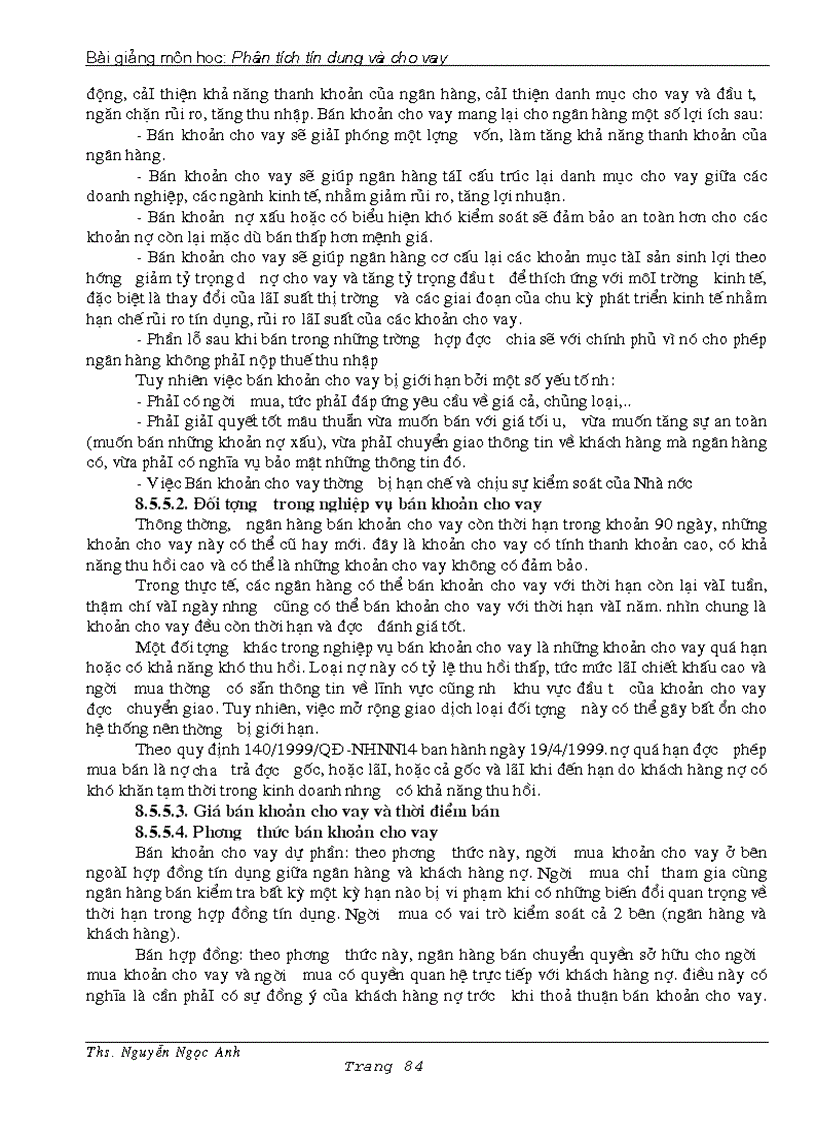 image for page Môn học phân tích td và cho vay