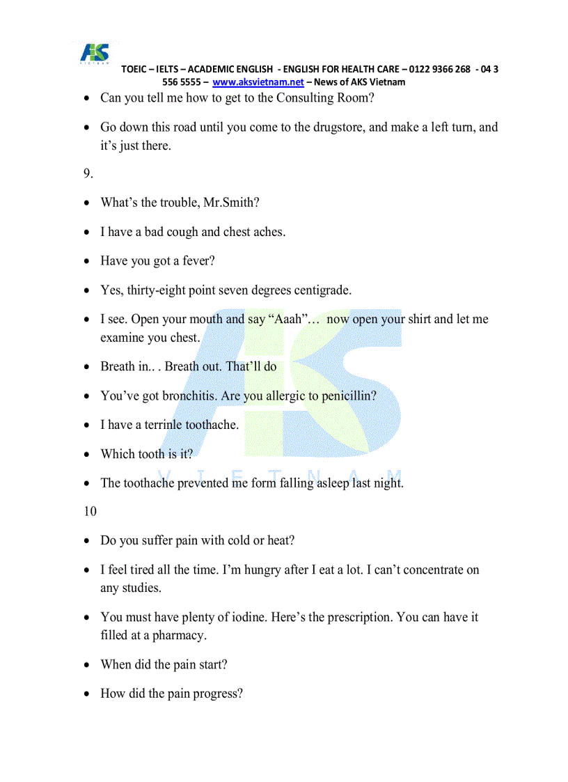 image for page Tài liệu tiếng Anh dành cho Bác sĩ Y tá điều dưỡng