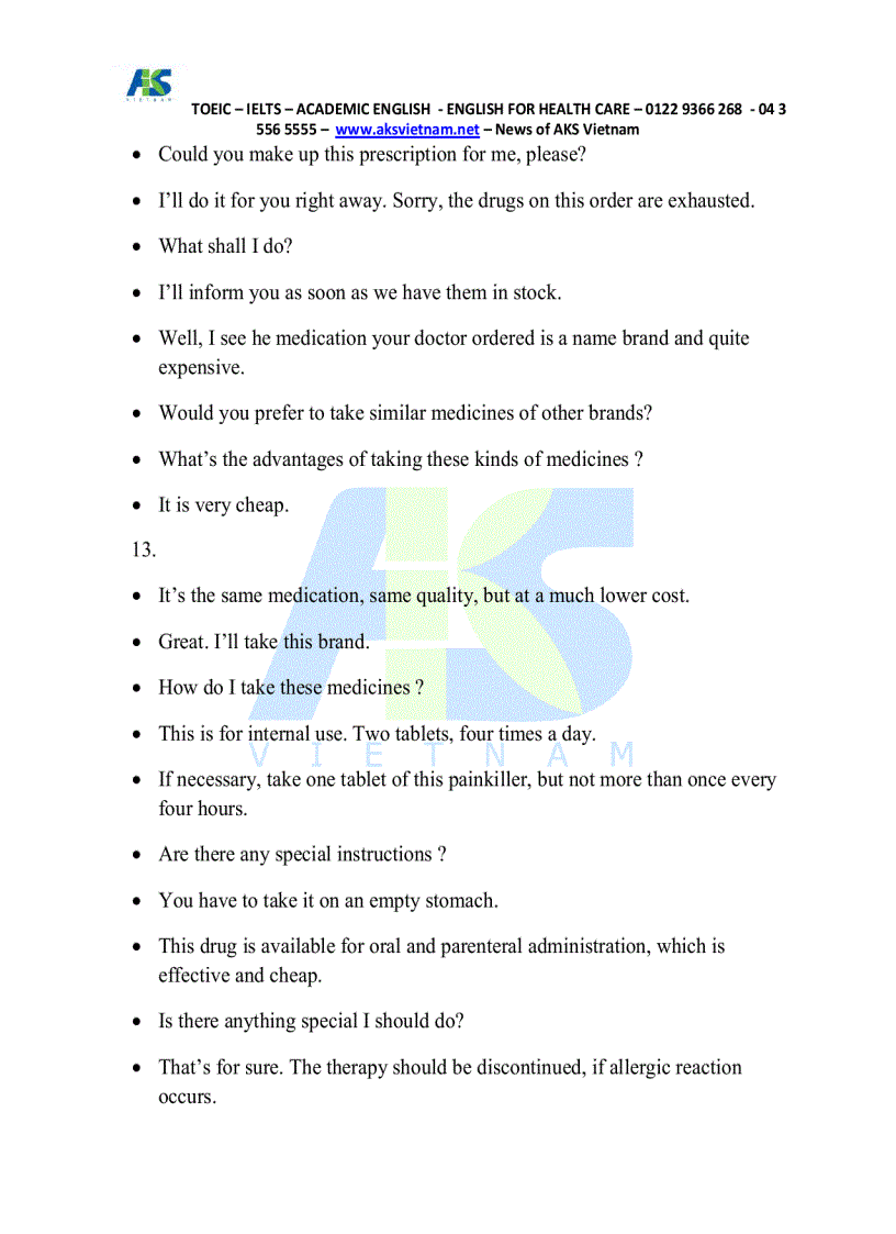 image for page Tài liệu tiếng Anh dành cho Bác sĩ Y tá điều dưỡng