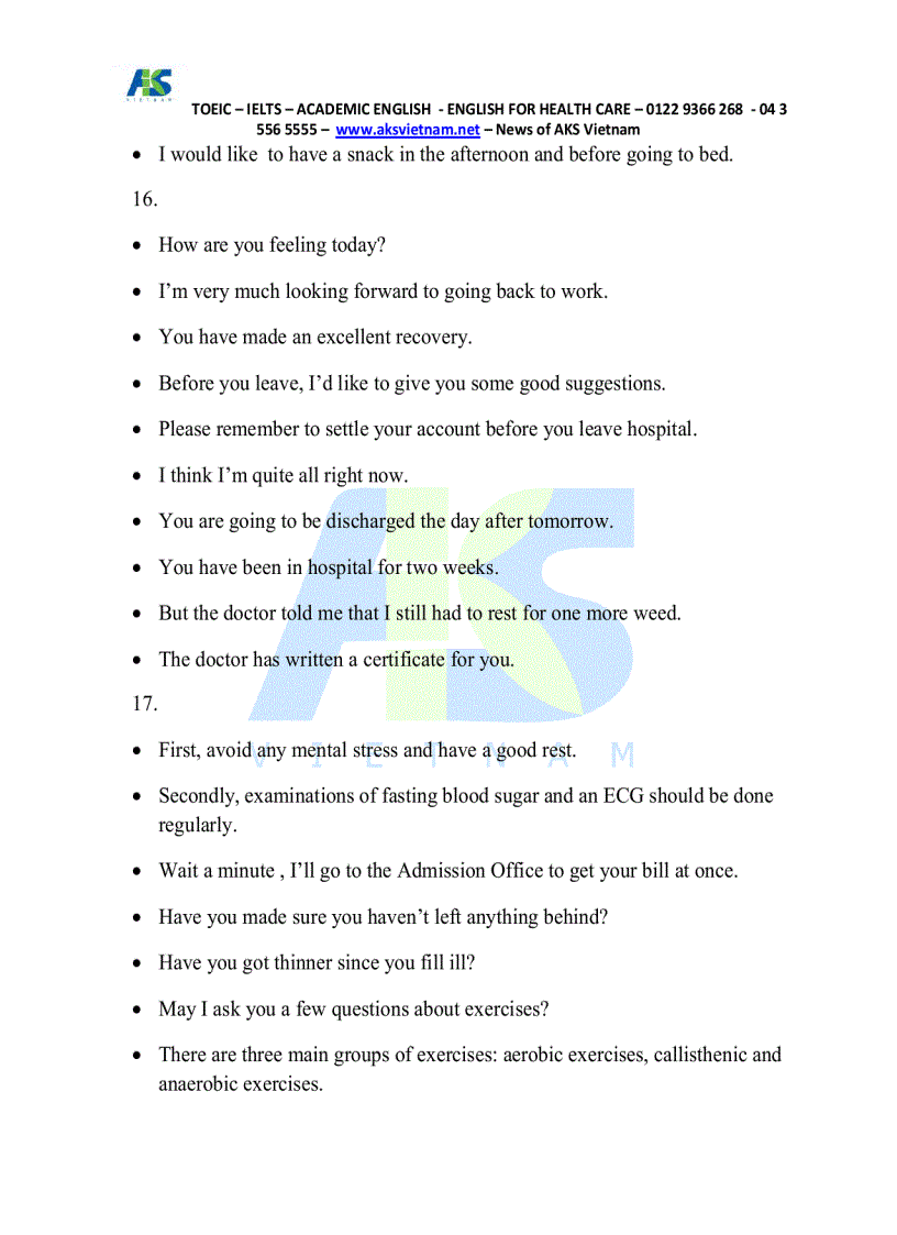 image for page Tài liệu tiếng Anh dành cho Bác sĩ Y tá điều dưỡng