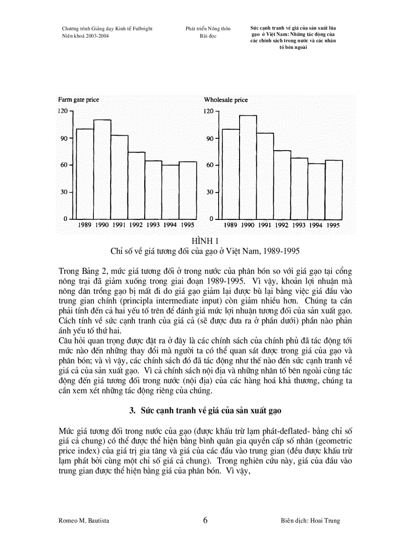 image for page Sức cạnh tranh về giá của sản xuất lúa gạo ở Việt Nam Những tác động của các chính sách trong nước và các nhân tố bên ngoài