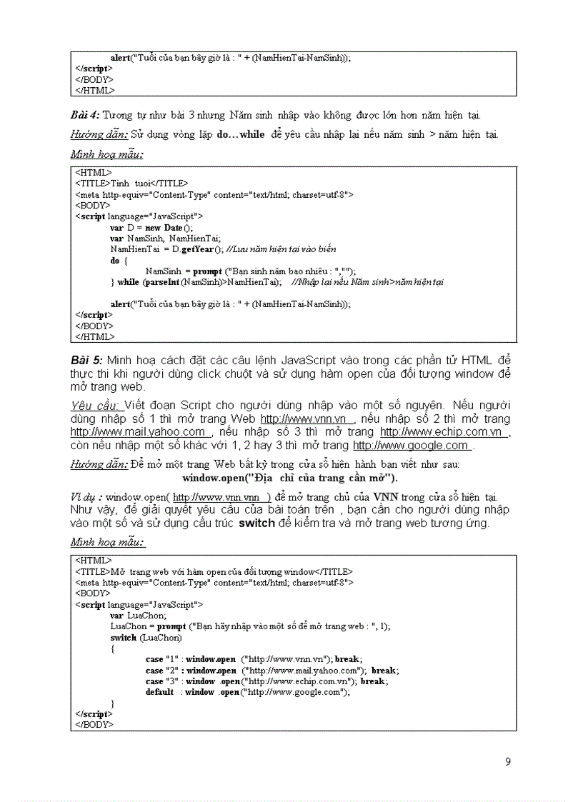 image for page Tài liệu HTML DTML Javascrip
