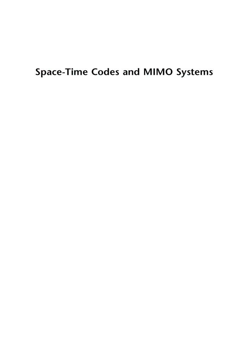 image for page Space Time Codes and MIMO Systems