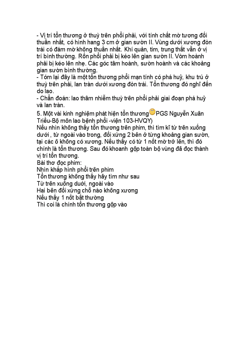 image for page Các chú y khi đọc xquang phổi